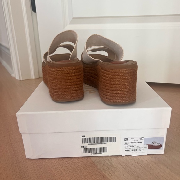 Chloe Woody Wedge Logo Sandal 39 / 9 - Picture 7 of 8